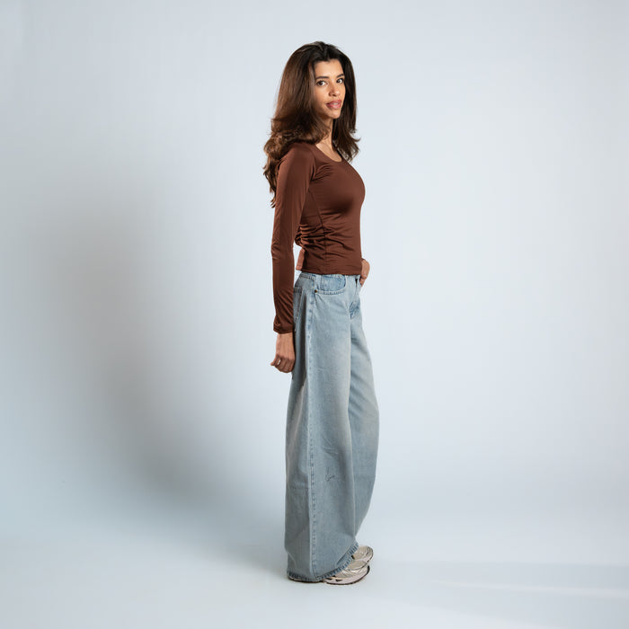 Diss & Miss Long Sleeve Square Neck Top 1