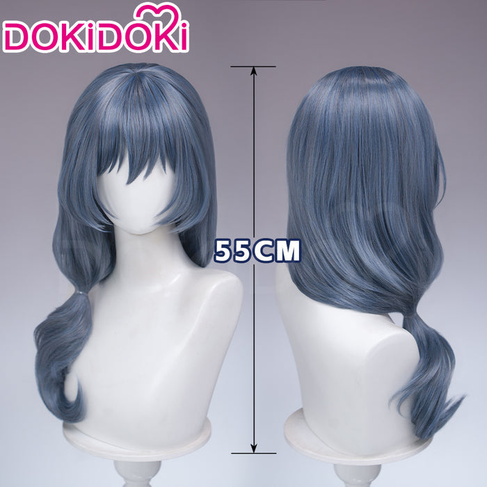 DokiDoki Anime BanG Dream! Cosplay Asahi Rokka Wig Long Straight Dusty Blue Hair RAISE A SUILEN