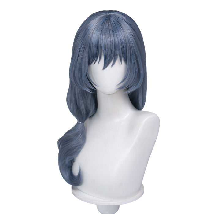 DokiDoki Anime BanG Dream! Cosplay Asahi Rokka Wig Long Straight Dusty Blue Hair RAISE A SUILEN