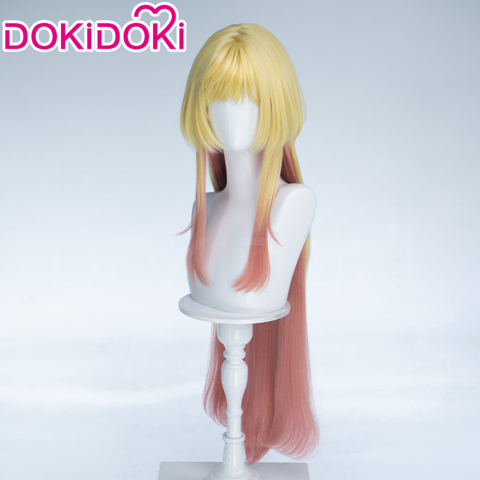 DokiDoki Anime MARRIAGETOXIN Cosplay Mei Kinosaki Wig Long Straight Golden Pink Gradient Hair