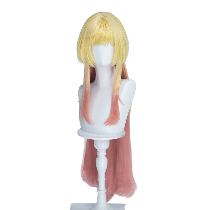 DokiDoki Anime MARRIAGETOXIN Cosplay Mei Kinosaki Wig Long Straight Golden Pink Gradient Hair