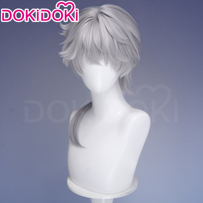 DokiDoki Game Arknights: Endfield Cosplay Ardashir Wig Short Silver Hair Pre Braided