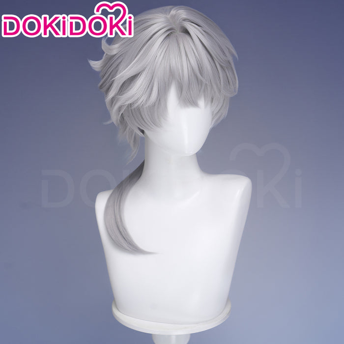 DokiDoki Game Arknights: Endfield Cosplay Ardashir Wig Short Silver Hair Pre Braided
