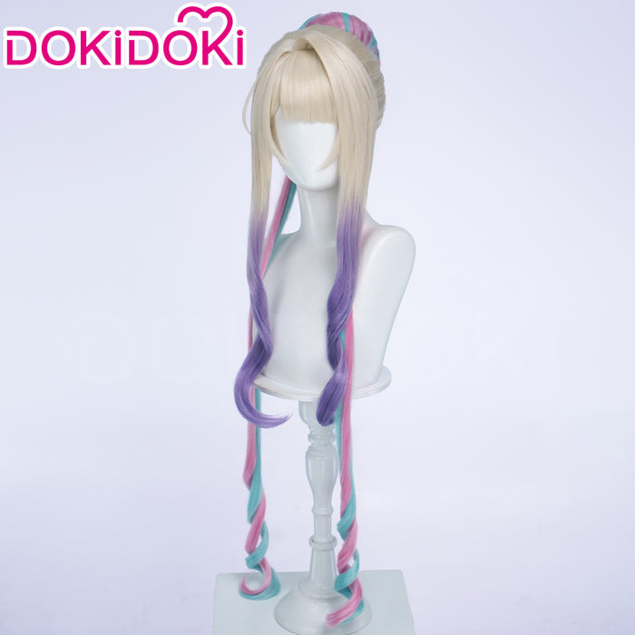 DokiDoki Game NEEDY GIRL OVERDOSE Cosplay Prince KAngel Wig Long Curly Blonde Purple Pink BlueGradient Hair Needy Streamer Overload