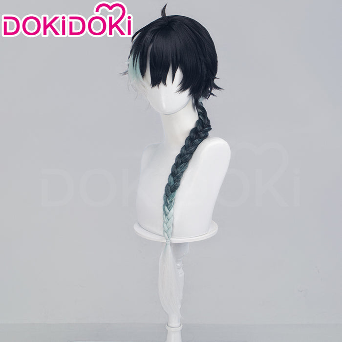 DokiDoki Game Wuthering Waves Cosplay Jingran Wig Long Straight Black Green White Gradient Hair Jing Ran