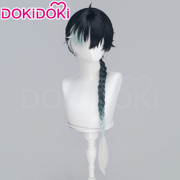 DokiDoki Game Wuthering Waves Cosplay Jingran Wig Long Straight Black Green White Gradient Hair Jing Ran