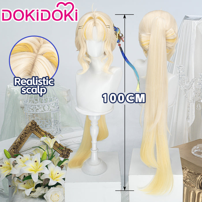 DokiDoki Game Wuthering Waves Cosplay Suisui SP Wig Long Curly Blonde Gradient Hair Sui Sui SP