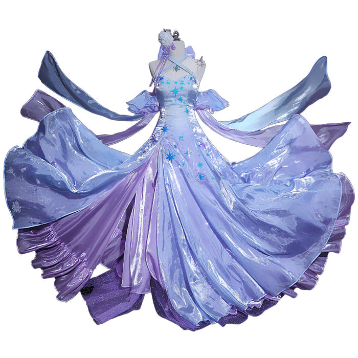 DokiDoki-R Anime Cosplay Costume Purple Crystal Dress