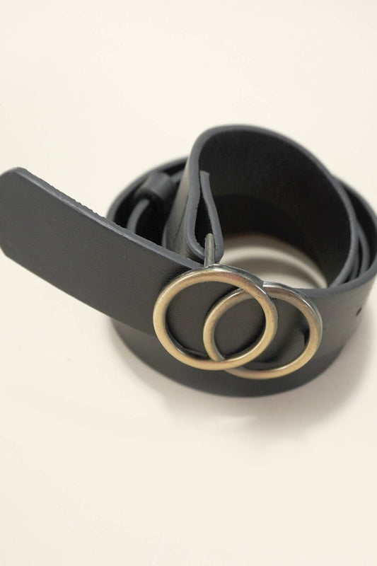 Double O Buckle Belt Black Black JOSSLYN by wall to wall- Tilden Co.