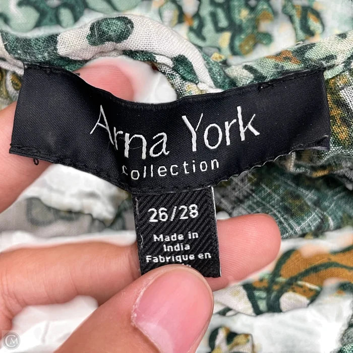 Dress Casual Maxi By Arna York In Green & Tan, Size: 4x