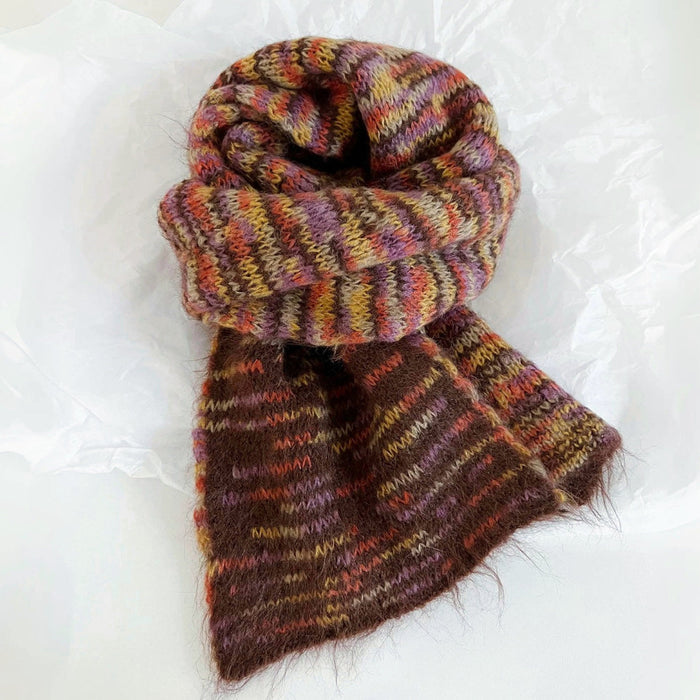 Close-up of Dual-Sided Aurora Texture Soft Scarf in burgundy, ideal for everyday styling and weekend outings.