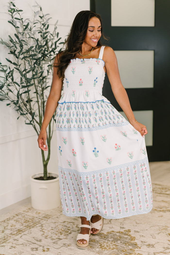 Eager Anticipation Mixed Print Midi Dress Midi Dress Ave Shops- Tilden Co.