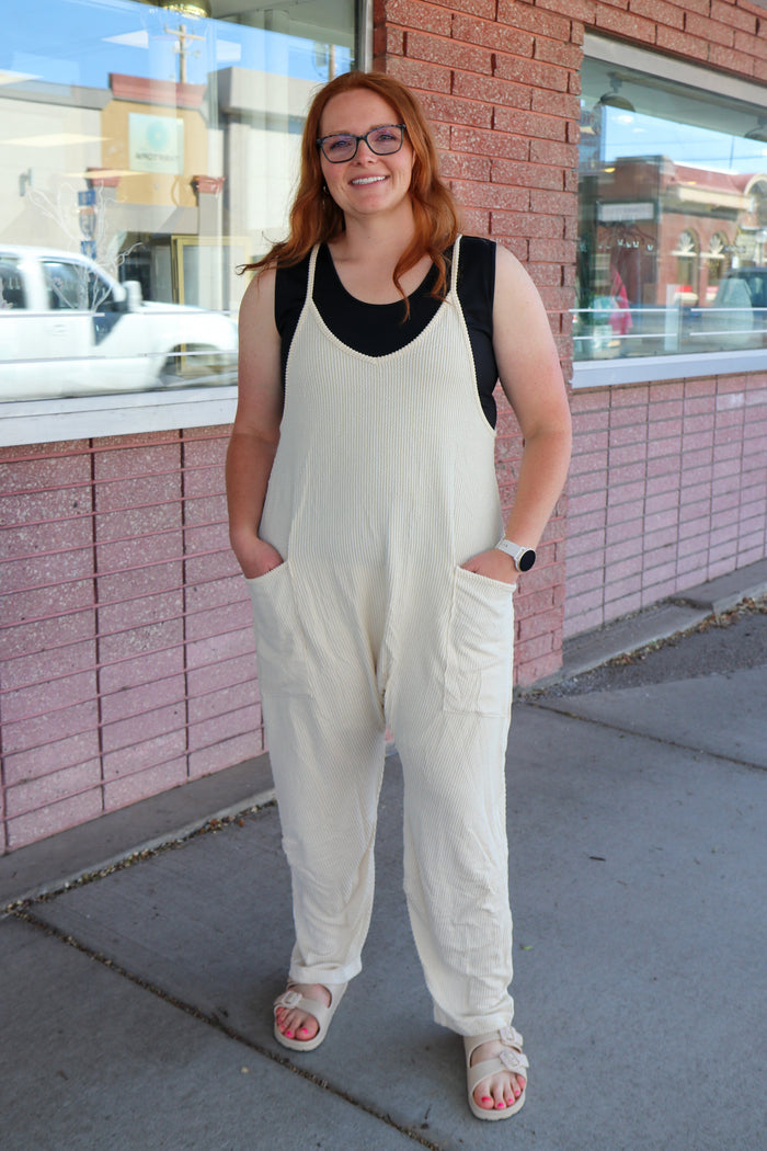 Ecru Overall Jumpsuit Jumpsuit Sewn and Seen- Tilden Co.
