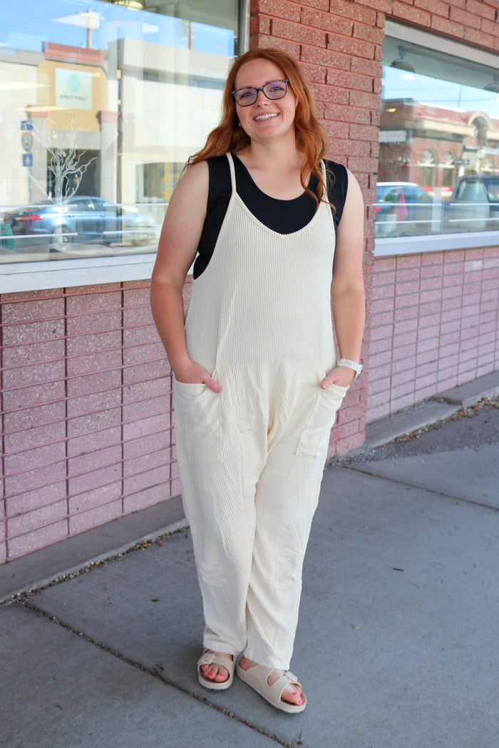 Ecru Overall Jumpsuit Jumpsuit Sewn and Seen- Tilden Co.