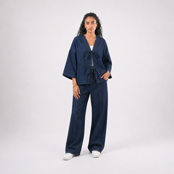 Eighties Front Tie Denim Shirt
