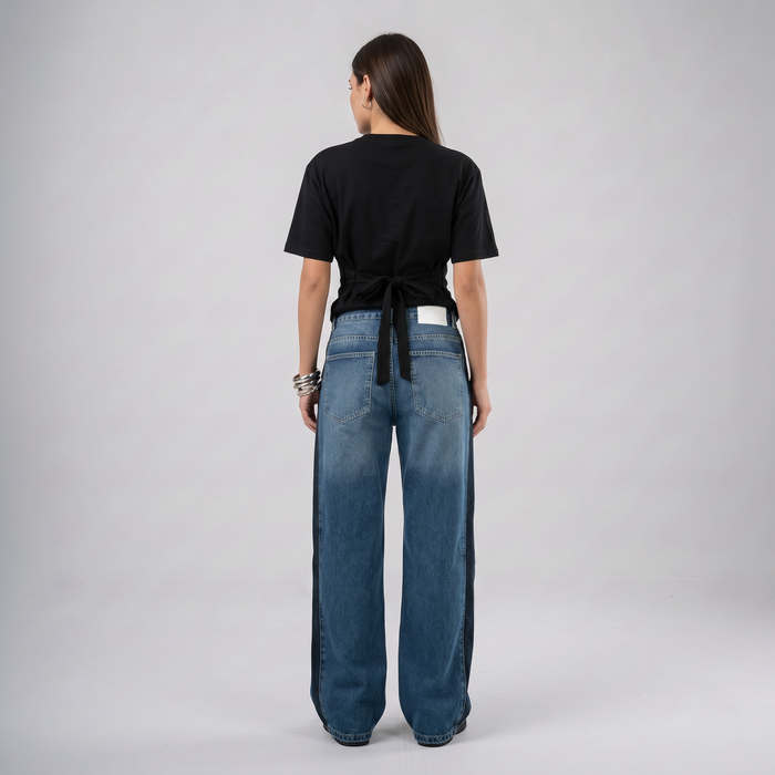 Eighties Short Sleeve Back-Tie Top