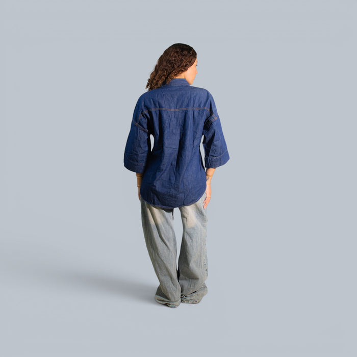 Eighties Wide Sleeve Denim Shirt