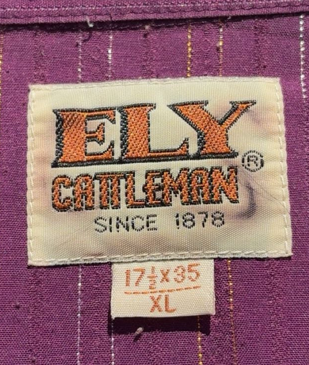 Ely Cattleman Maroon Sparkle Pearl Snap