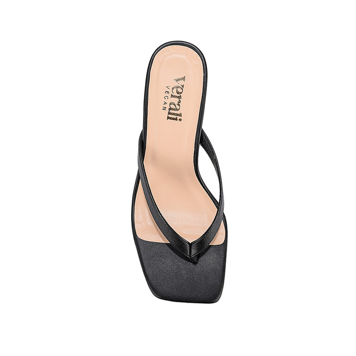 Essence Heeled Thongs - Black