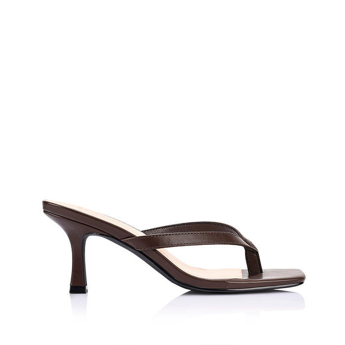 Essence Heeled Thongs - Chocolate Brown