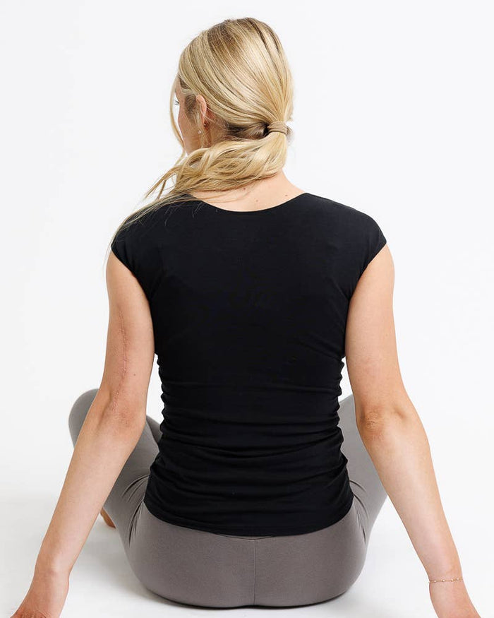 Essential Basic Layering Short Sleeve Scoop Neck Tee Layering Top Downeast- Tilden Co.