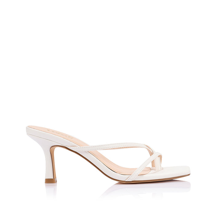 Este Strappy Mules - Chalk White