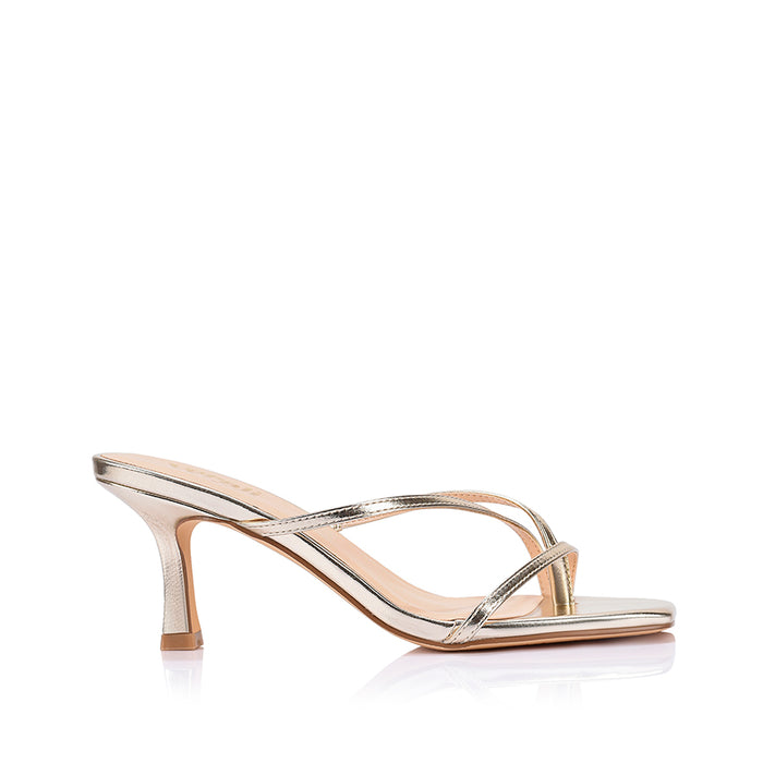 Este Strappy Mules - Champagne Gold