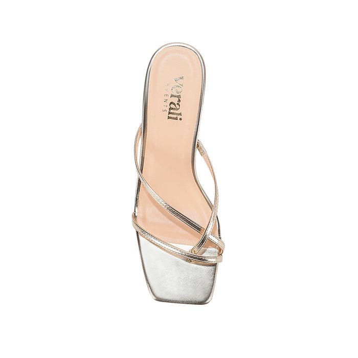Este Strappy Mules - Champagne Gold