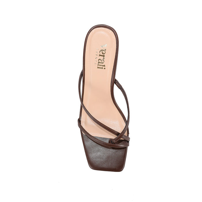 Este Strappy Mules - Chocolate Brown