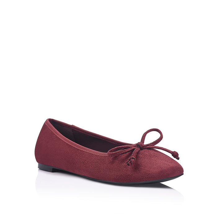 Eugenie Ballet Flats - Berry Red Micro
