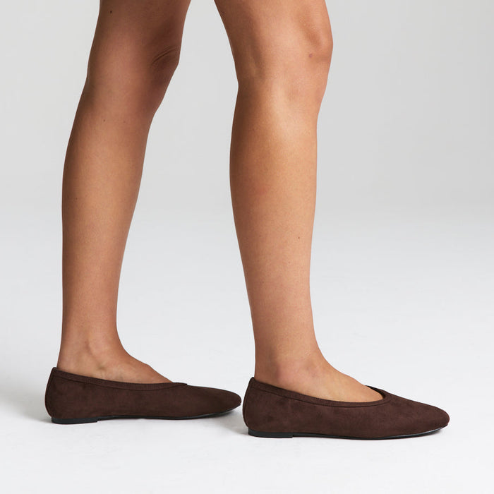 Euphoria Ballet Flats - Chocolate Brown Micro