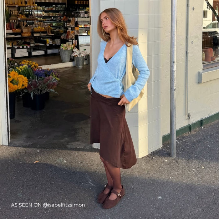 Europe Mary-Jane Flats - Chocolate Brown Micro