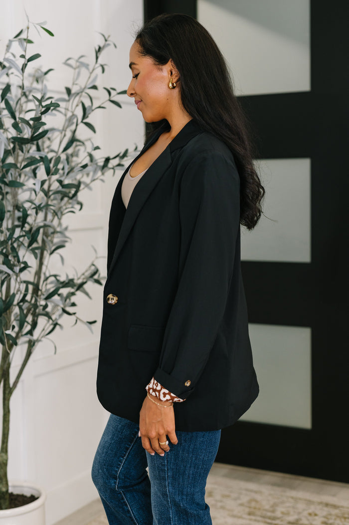 Every Day Blazer in Black Cardigan Ave Shops- Tilden Co.