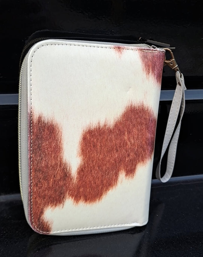 Faux Plastic Cowhide Hand Clutch