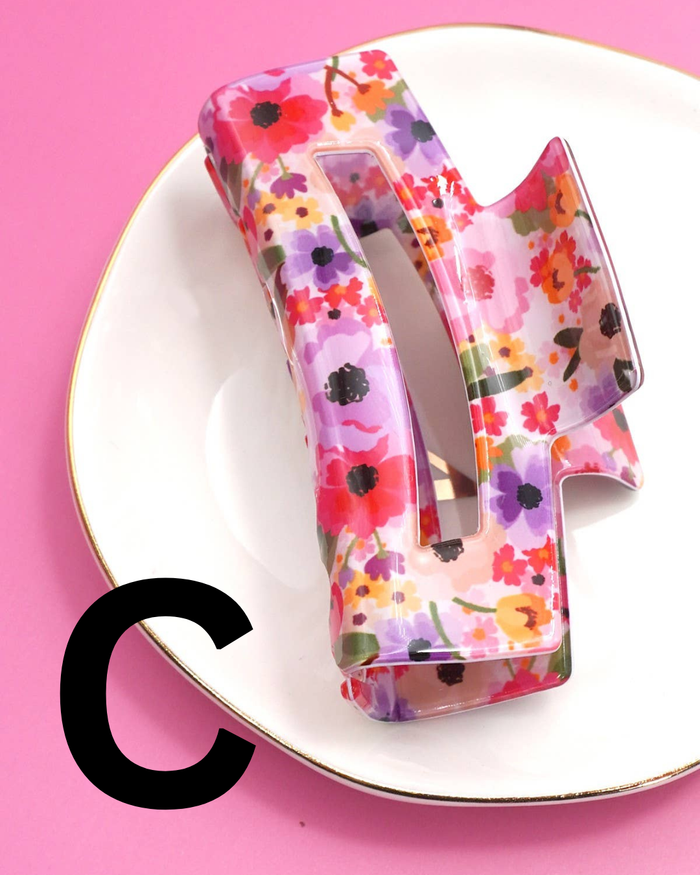 Floral Hair Claw Clips C C Hair Accessory JOSSLYN by wall to wall- Tilden Co.