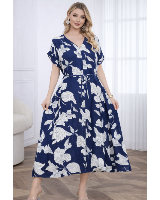 Floral Print Halter Neck Midi Dress - 265