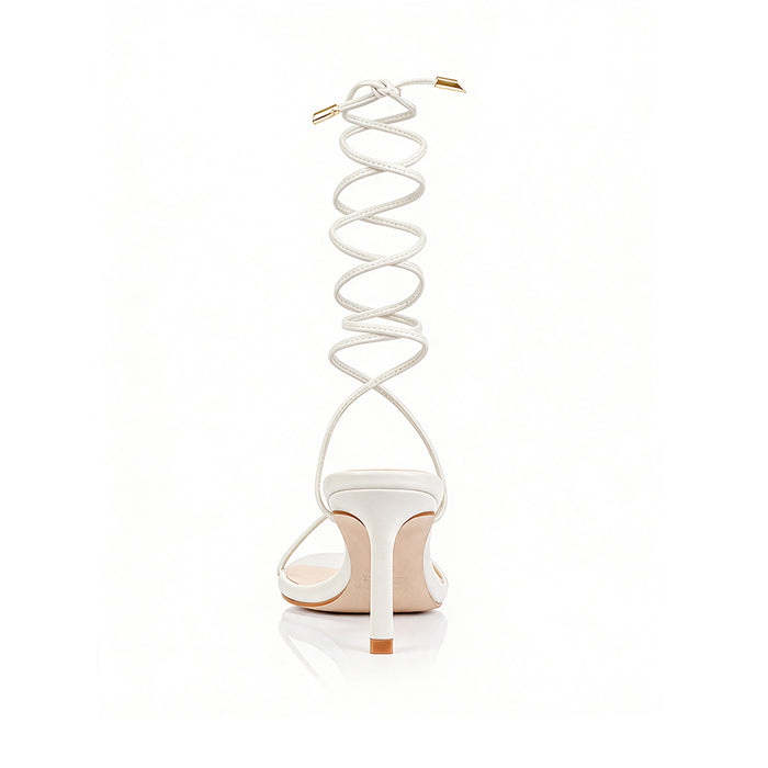 Florence Strappy Sandals - Chalk White