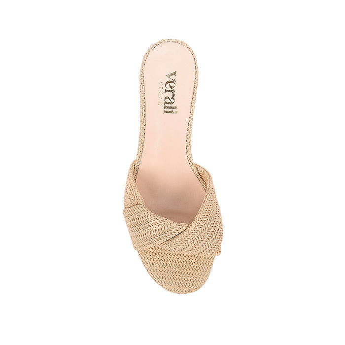 Gabriella Mule Wedges - Raffia