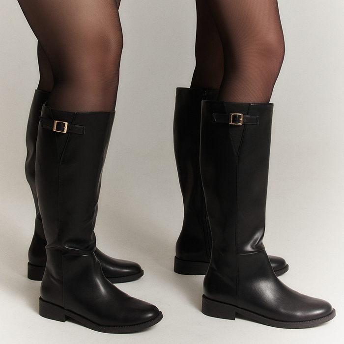 Garfield Wide Calf Tall Boot - Black