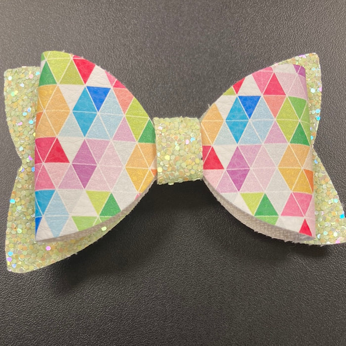 Geometric Color Faux Leather Bow    earring Daydreamer Creations- Tilden Co.