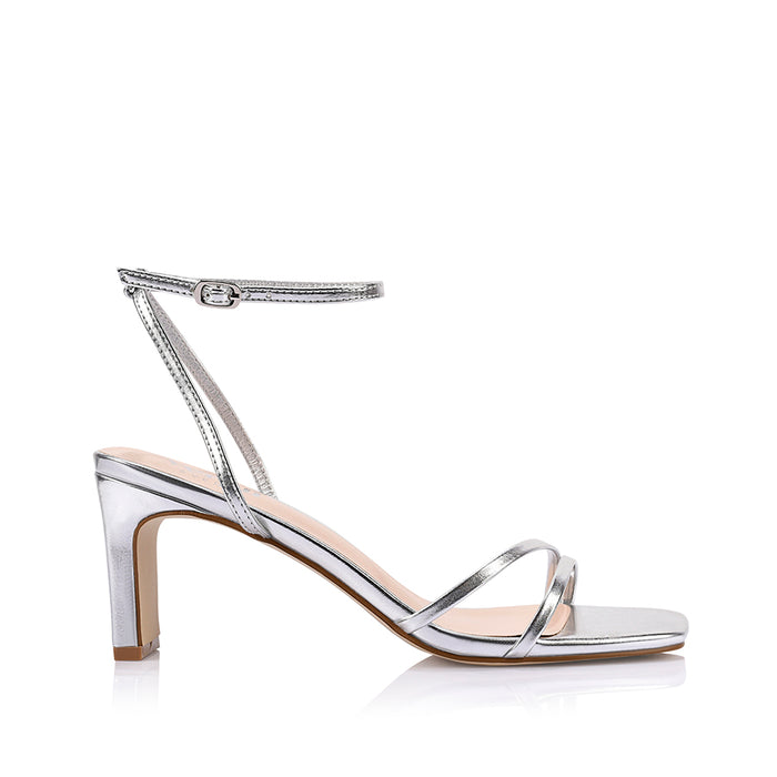 Gilbert Block Heel Sandals - Silver