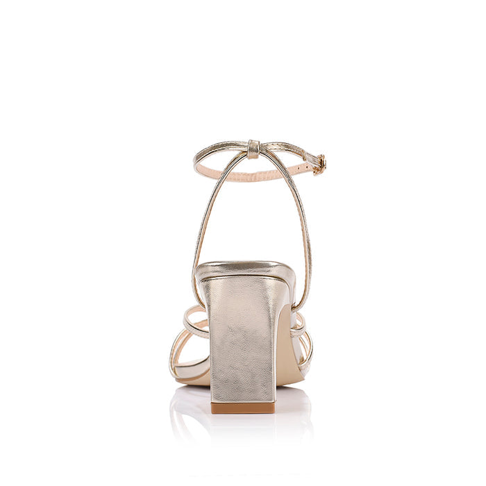 Gio Block Heel Sandals - Champagne Gold