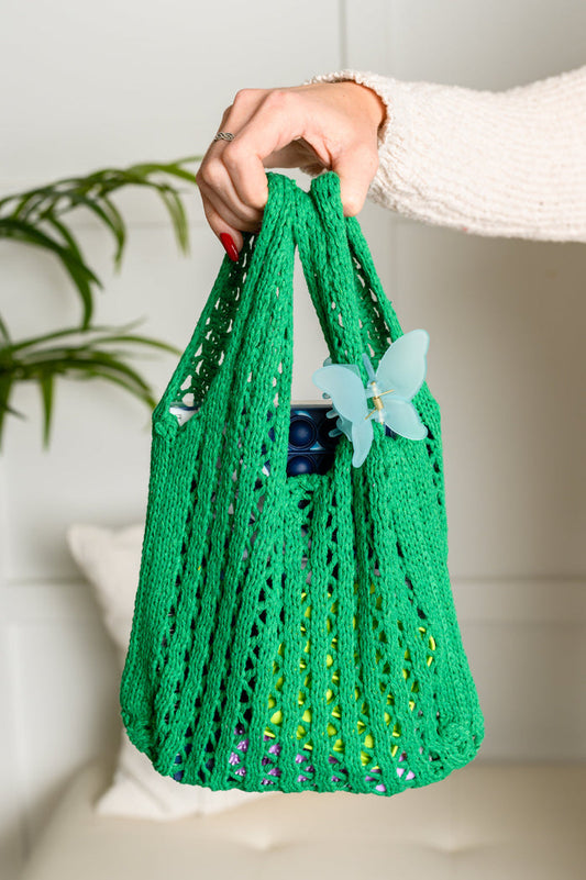 Girls Day Open Weave Bag in Green Crossbody Bag Ave Shops- Tilden Co.