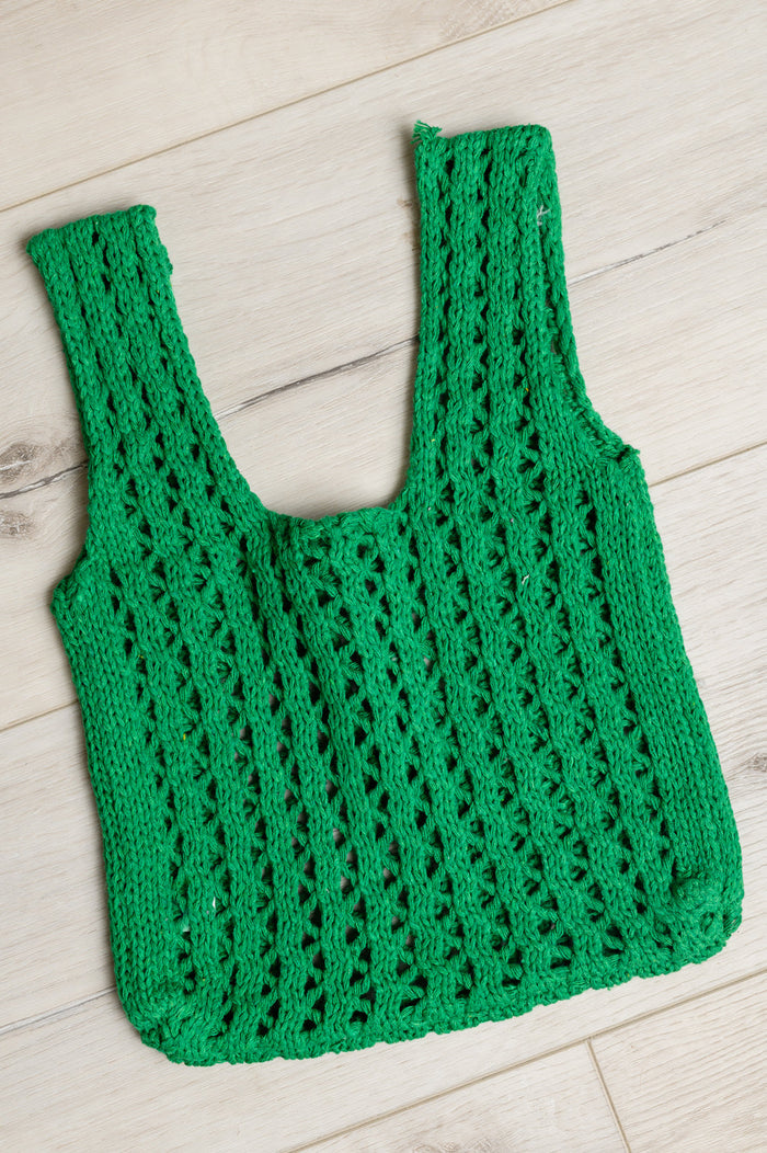 Girls Day Open Weave Bag in Green Crossbody Bag Ave Shops- Tilden Co.