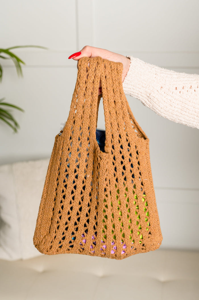Girls Day Open Weave Bag in Tan Crossbody Bag Ave Shops- Tilden Co.