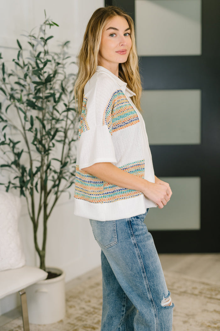 Good For Me Collared Knit Top Womens Ave Shops- Tilden Co.