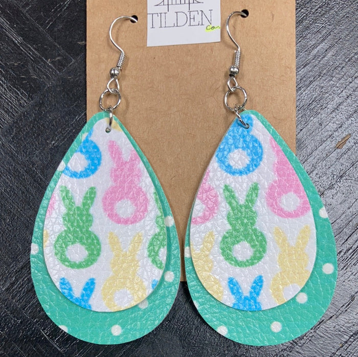 Green Bunny Earrings earring Daydreamer Creations- Tilden Co.