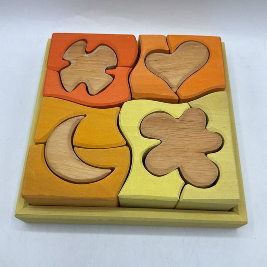 Grimm's Wooden Yellow Chunky Puzzle