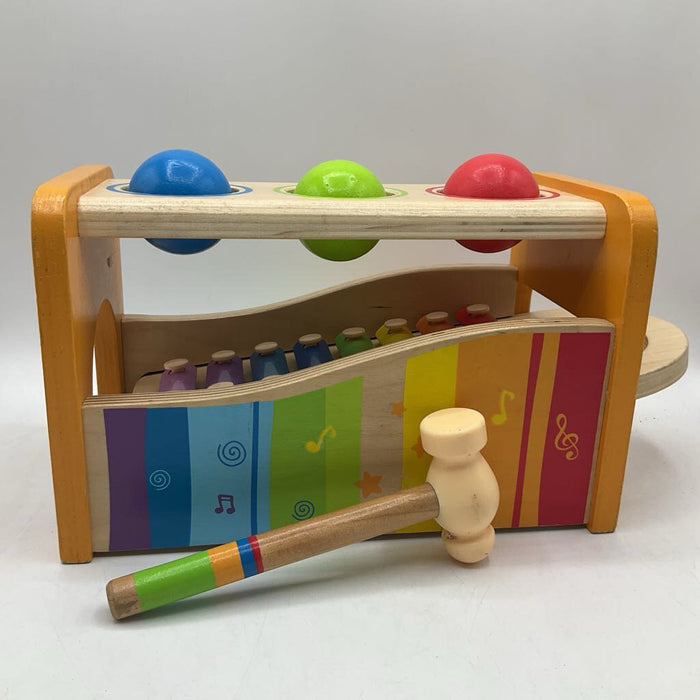Hape Wooden Pound & Tap Bench with Slide Out Xylophone