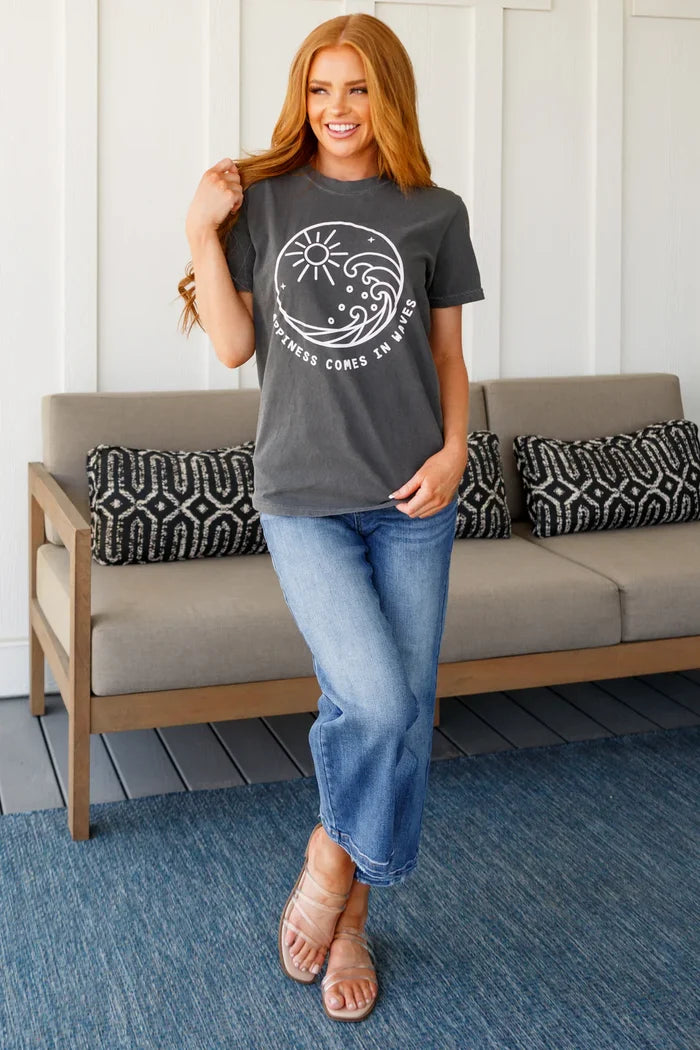 Happiness Comes in Waves Tee T-Shirt Ave Shops- Tilden Co.
